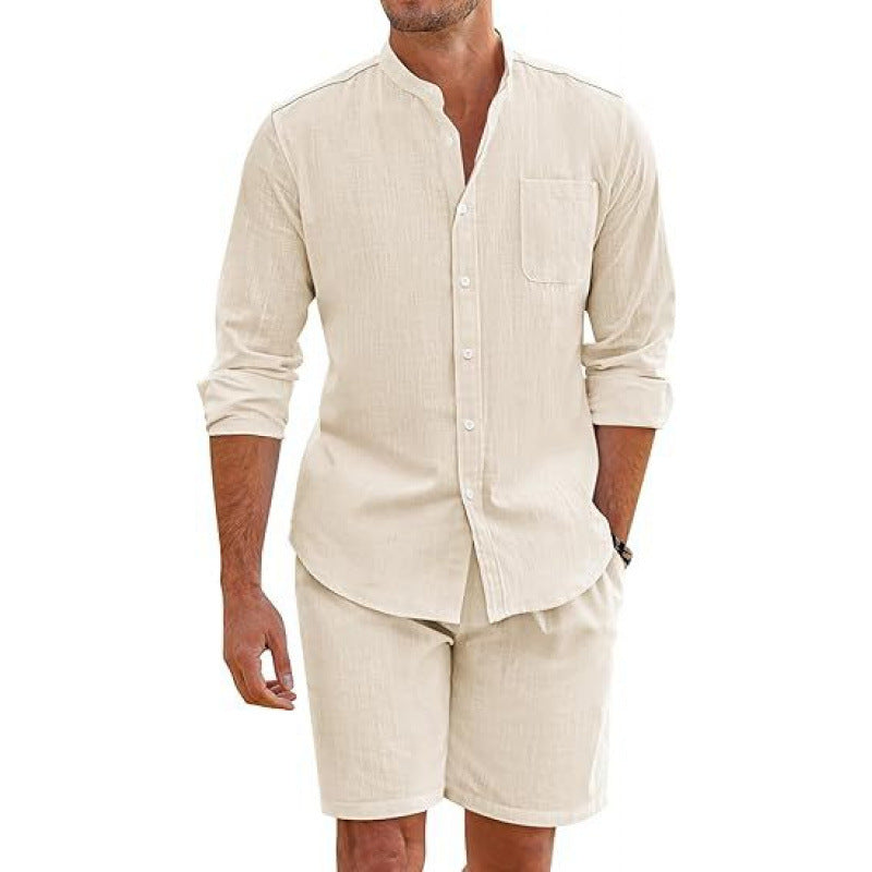 Herren leichtes Leinenhemd mit passender Shorts Echoarchiv