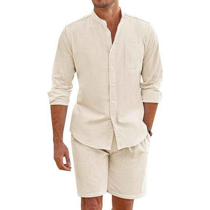 Herren leichtes Leinenhemd mit passender Shorts Echoarchiv
