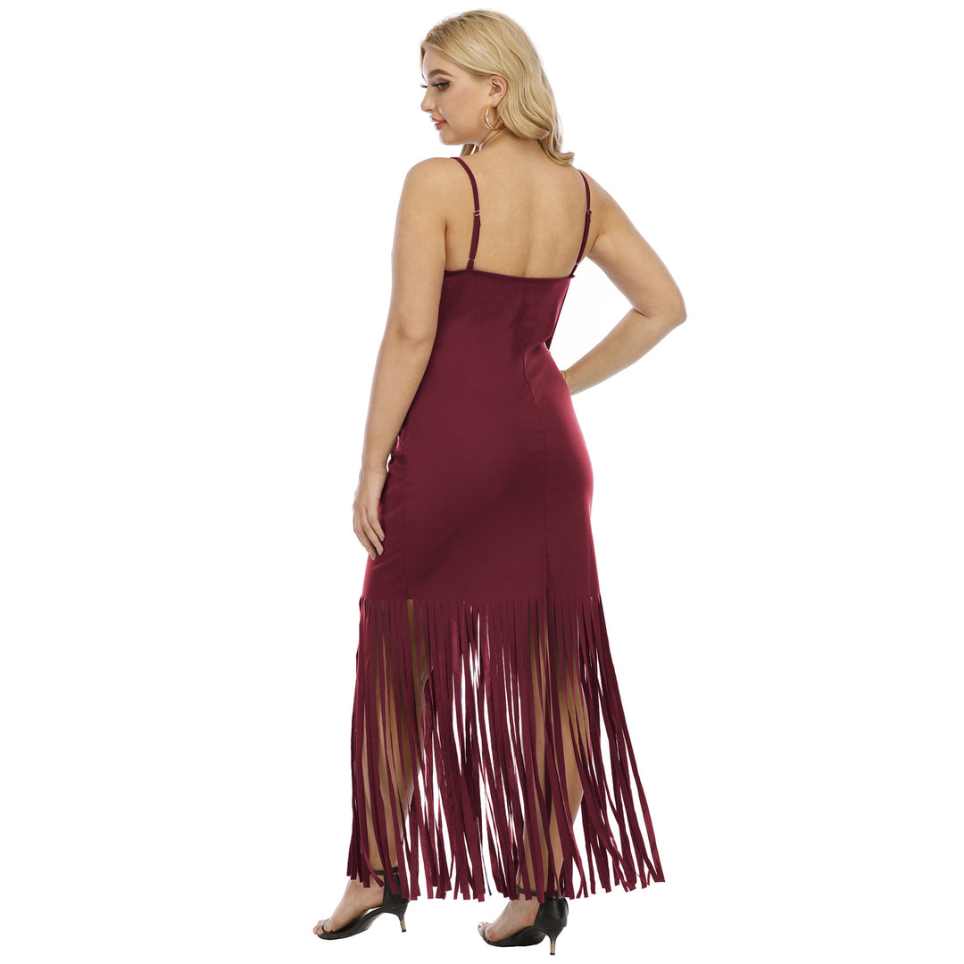 Damen Maxikleid mit fransigem Design Echo Archiv
