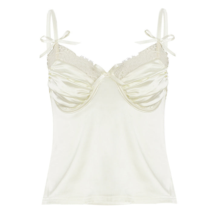 Damen Satin-Camisole mit Spitze und verspielten Schleifen Echo Archiv