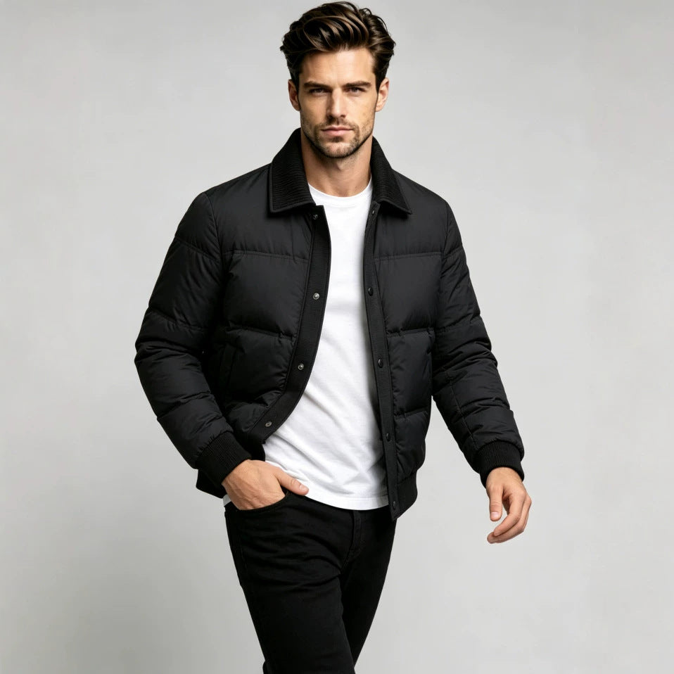 Herren Modische Steppjacke mit hohem Kragen – Taviero