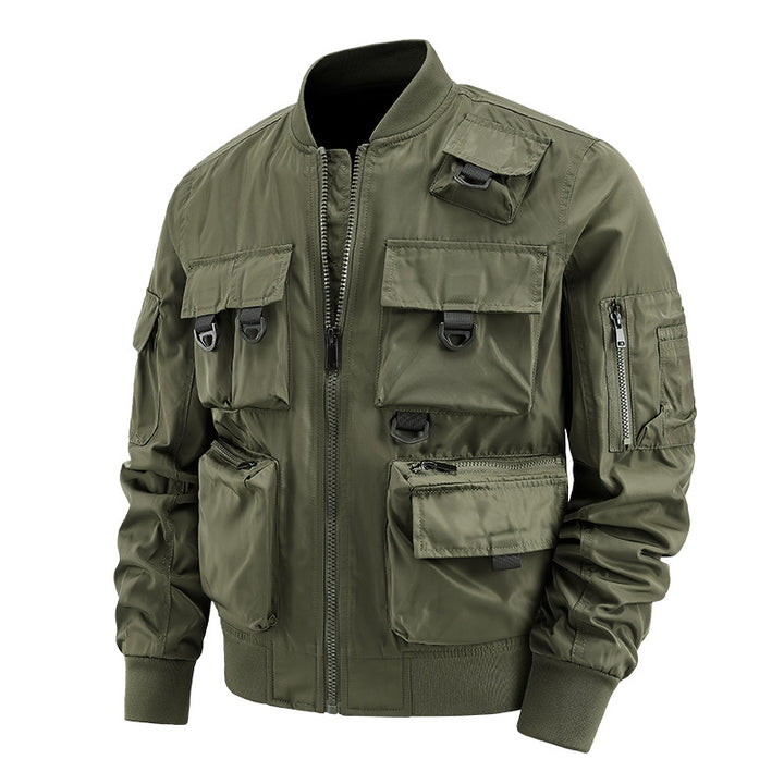 Herren nan multifunktionale Utility-Bomberjacke mit zahlreichen Taschen, D-Ring‑Details und windabweisender Nylonhülle Echo Archiv