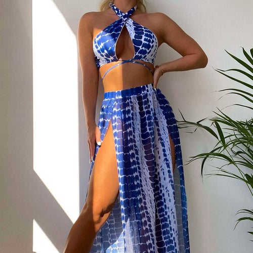Damen Bikinistyle mit transparentem Maxirock Echo Archiv