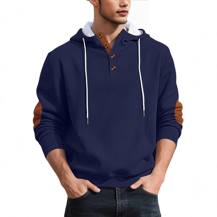 Herren modischer Kapuzenpullover mit strukturiertem Material und modischen Akzenten Echoarchiv