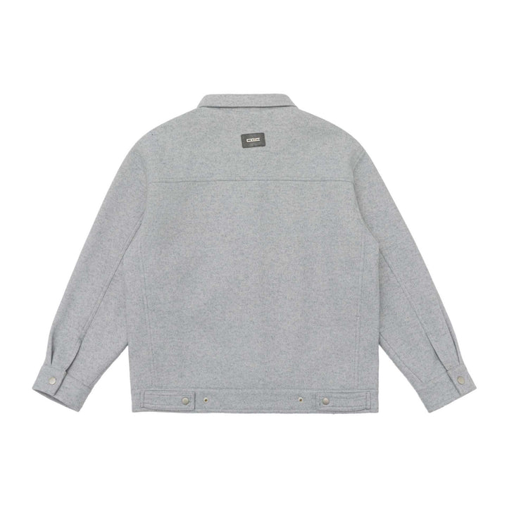 Herren Boxy-Wollmix-Blousonjacke mit Druckknopffront und aufgesetzten Pattentaschen Echoarchiv