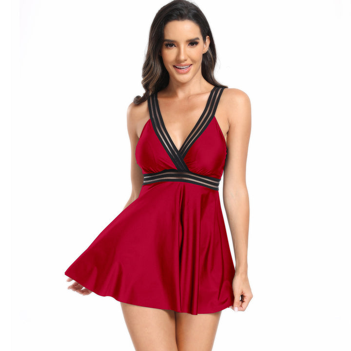 Damen Modischer Schwimmdress mit femininem Schnitt und reflektierendem Design Echo Archiv