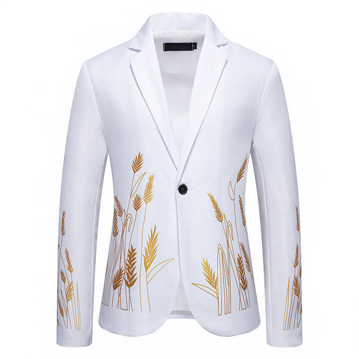 Herren eleganter Blazer mit floralen Stickereien Echoarchiv