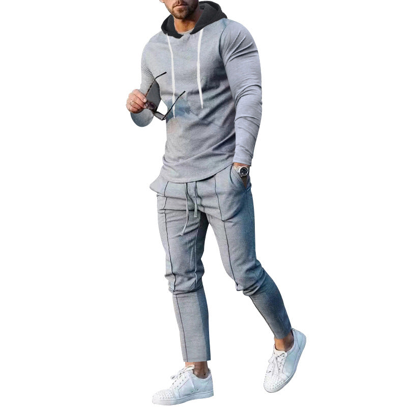 Herren modisches Hoodie mit sportlicher Passform und kontrastierenden Details Echoarchiv