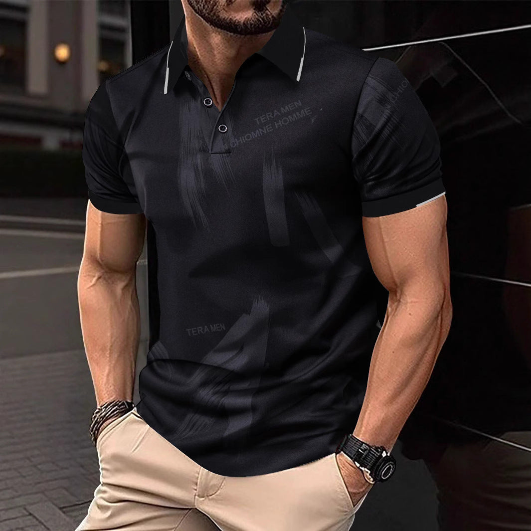 Herren modisches Poloshirt mit grafischen Akzenten und atmungsaktiven Eigenschaften Echoarchiv