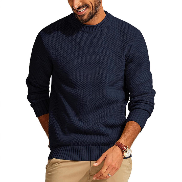 Herren Waffelstrick-Pullover mit Rundhalsausschnitt Echo Archiv