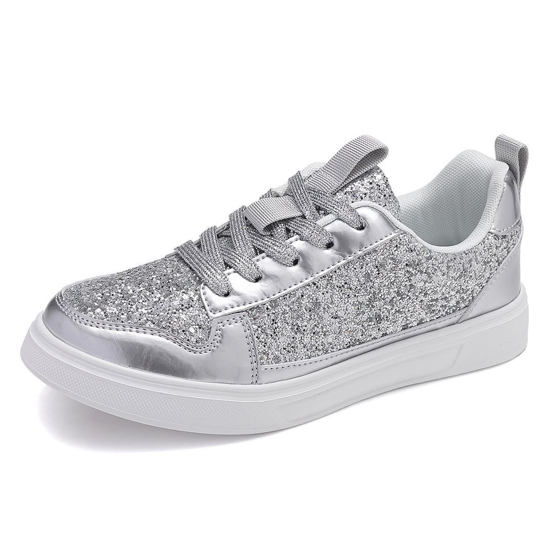 Damen nan Glitzer-Freizeitsneaker mit Metallic-Details, gepolstertem Einstieg und rutschfester Gummisohle Echo Archiv