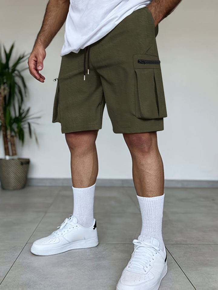 Herren Utility Cargo Shorts mit Reißverschluss Taschen Echoarchiv