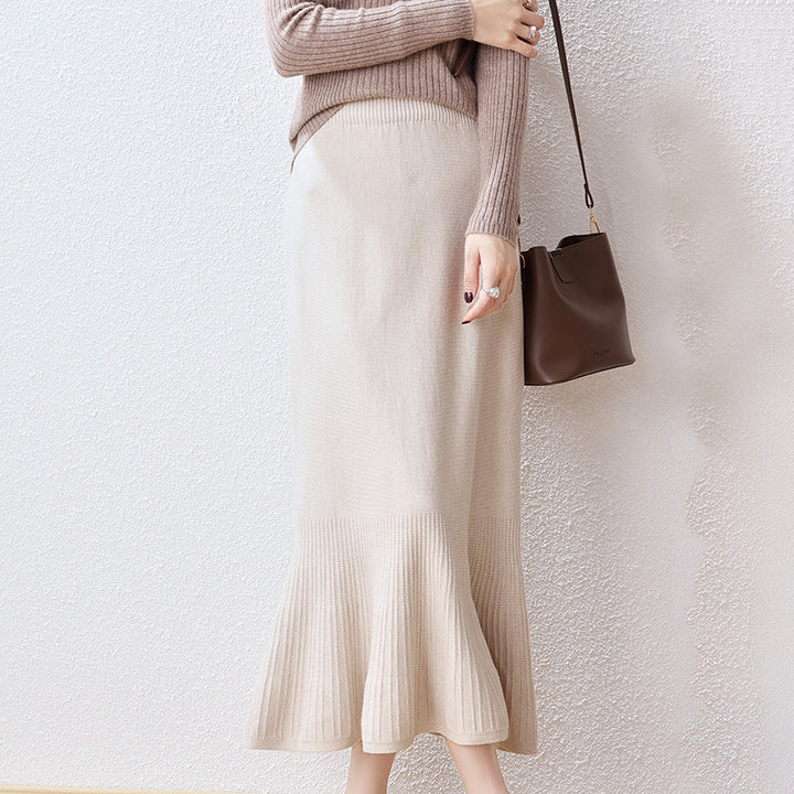 Damen Eleganter Strickrock mit Volant Echo Archiv