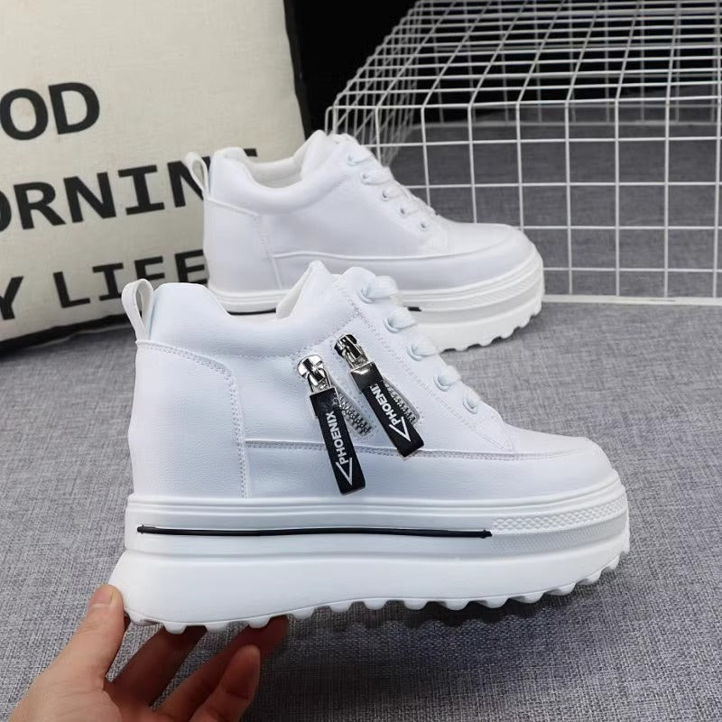 Damen Sportliche Sneaker mit Plateau und Reißverschluss Echo Archiv