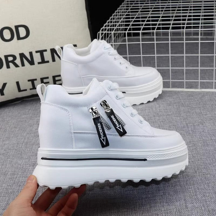 Damen Sportliche Sneaker mit Plateau und Reißverschluss Echo Archiv