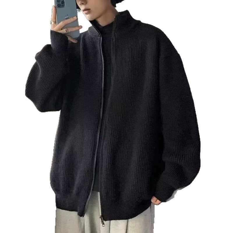 Herren Übergroße Strickjacke mit Stehkragen Echo Archiv