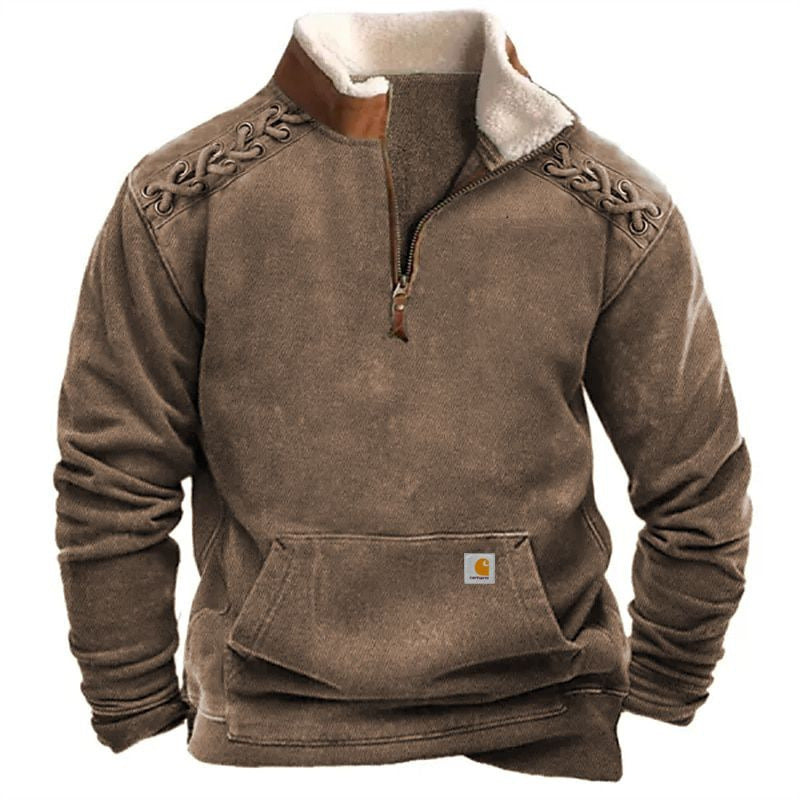 Herren Wärmender Fleece-Pullover mit Stehkragen Echoarchiv