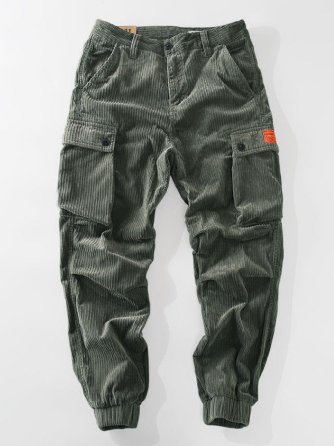 Herren Cargo-Hose aus angenehmem Cord-Material mit praktischen Taschen Echoarchiv