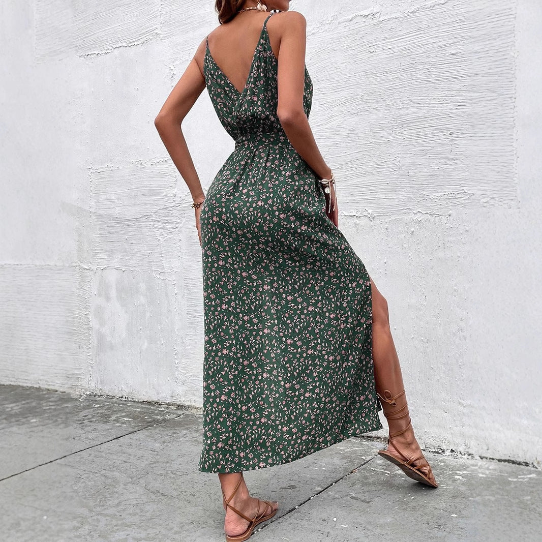 Damen Wickelkleid mit floralen Mustern und schmalen Trägern Echo Archiv