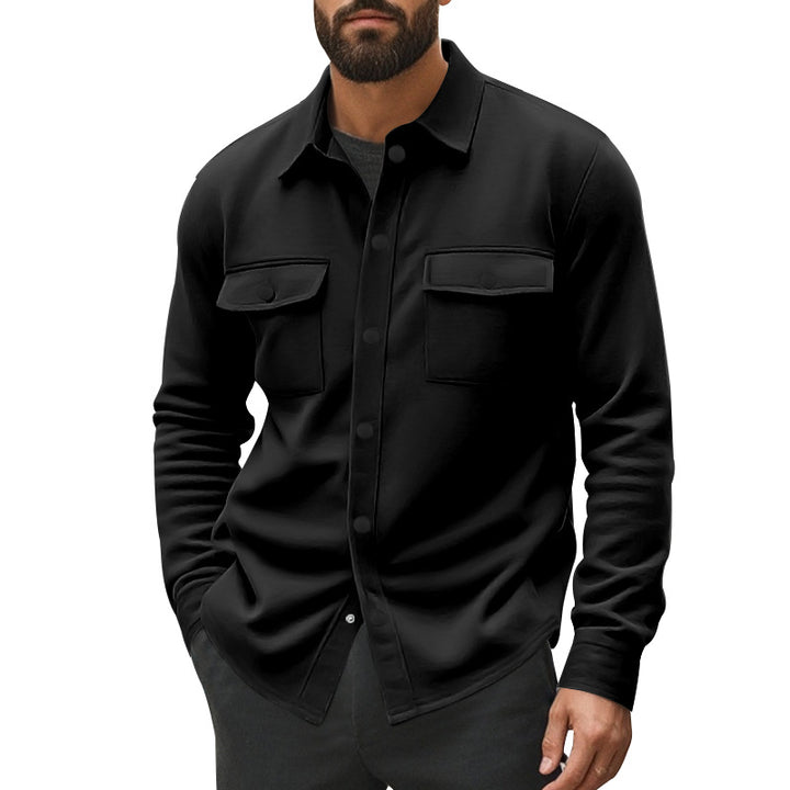 Herren lässige Flanelljacke mit praktischen Brusttaschen und durchgehendem Knopfverschluss Echoarchiv