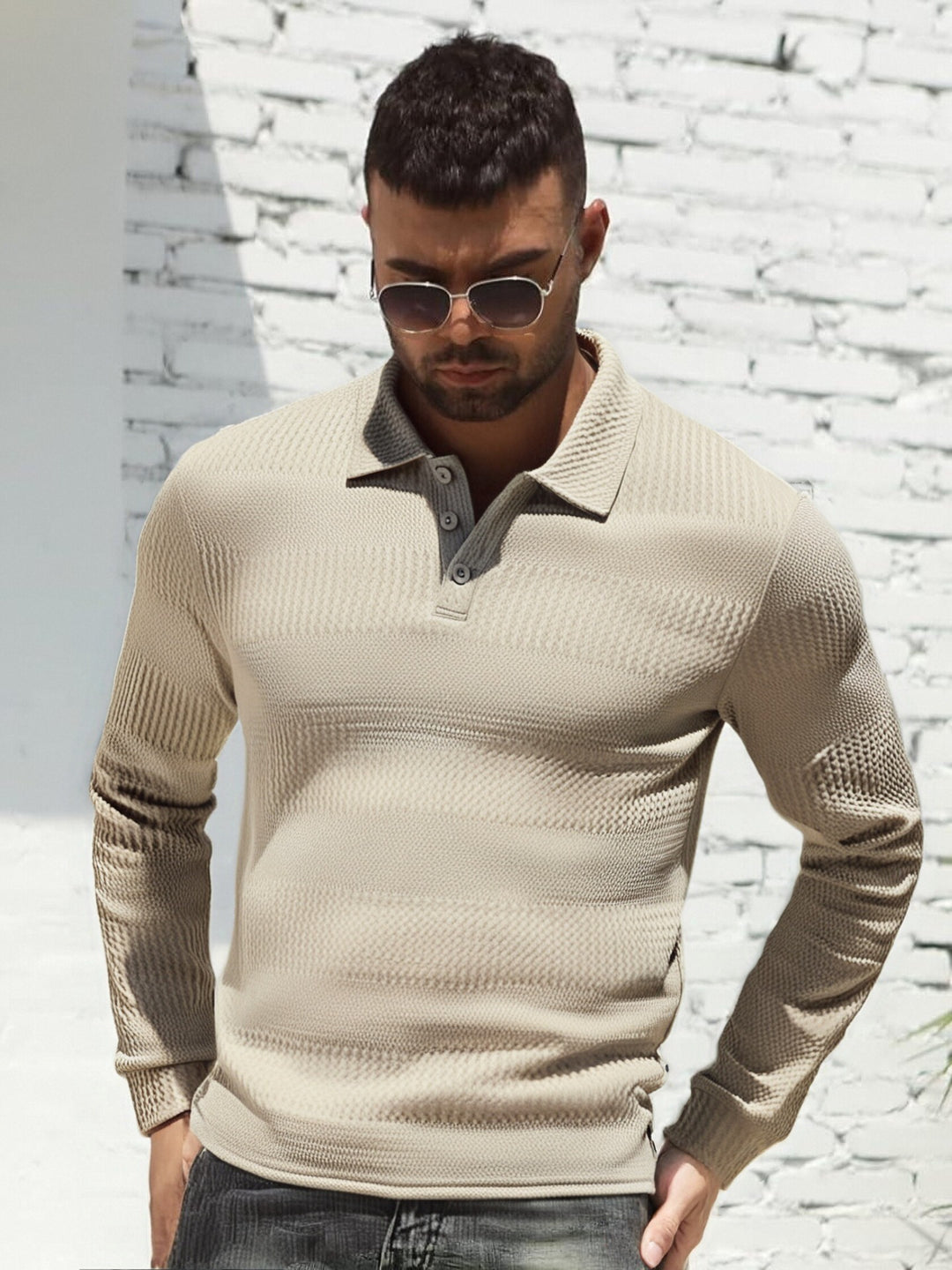 Herren Langarm Poloshirt Echoarchiv
