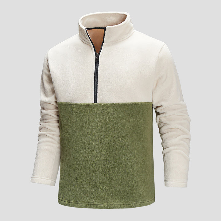 Herren Halbzip-Fleecepullover mit Stehkragen, Colorblock-Design & atmungsaktiver Mikrofleece-Qualität Echoarchiv