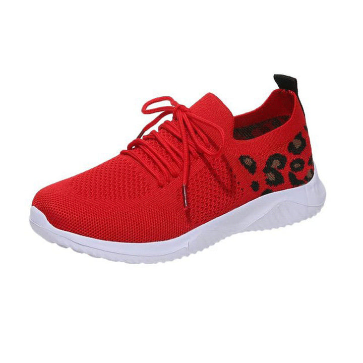 Damen Atmungsaktive Strick-Slipper mit gepolsterter Dämpfungssohle und Leoparden-Schaft – Lioré