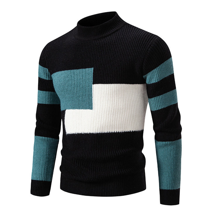 Herren modischer Pullover mit strukturiertem Blockdesign Echoarchiv