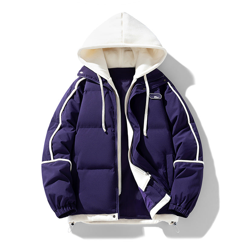 Damen Kurz geschnittene Steppjacke mit kontrastierender Fleece‑Kapuze und Kordelzug Echo Archiv