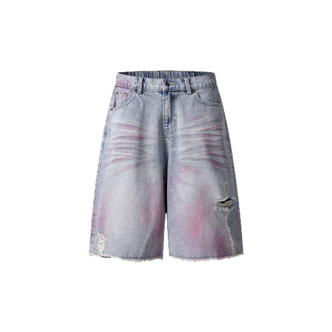 Damen Trendige Denim-Shorts mit einzigartigen Graffiti- und Destroyed-Details Echo Archiv