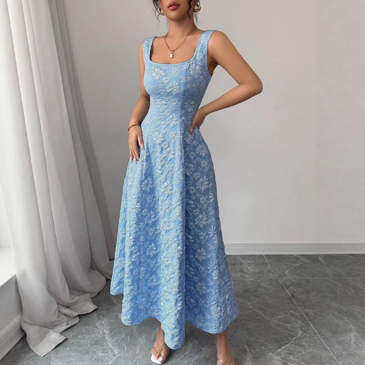 Damen Elegantes Maxikleid mit floralem Design und Quadrat-Ausschnitt Echo Archiv
