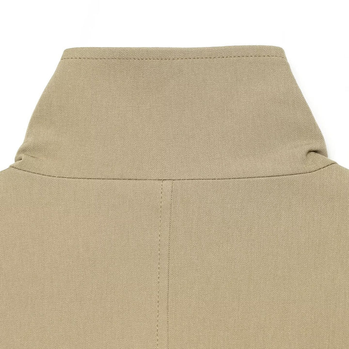 Damen Kurztrench im leichten Gabardine‑Stil mit asymmetrischem Knopfverschluss und Bindegürtel Echoarchiv