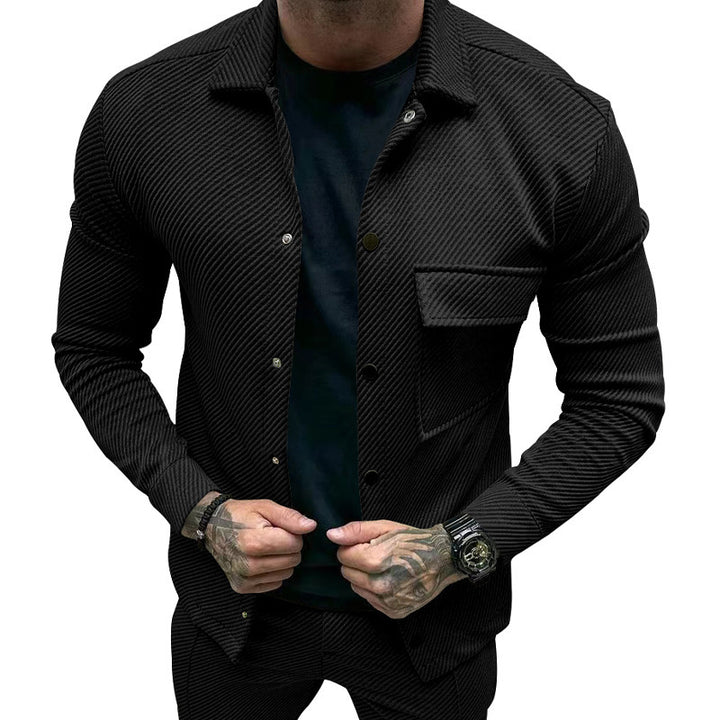 Herren modische Jacke mit strukturiertem Design und praktischen Taschen Echoarchiv