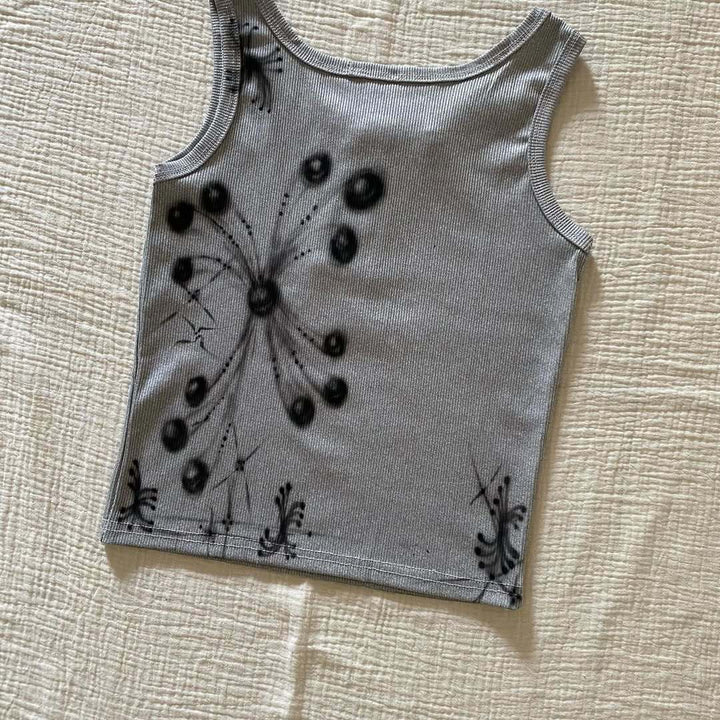 Damen modisches Top mit kreativen Druck Echo Archiv