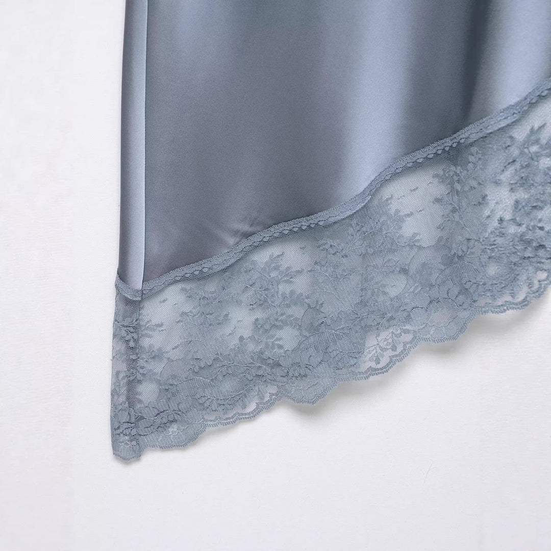 Damen eleganter Satinrock mit zarter Spitzenverzierung Echo Archiv