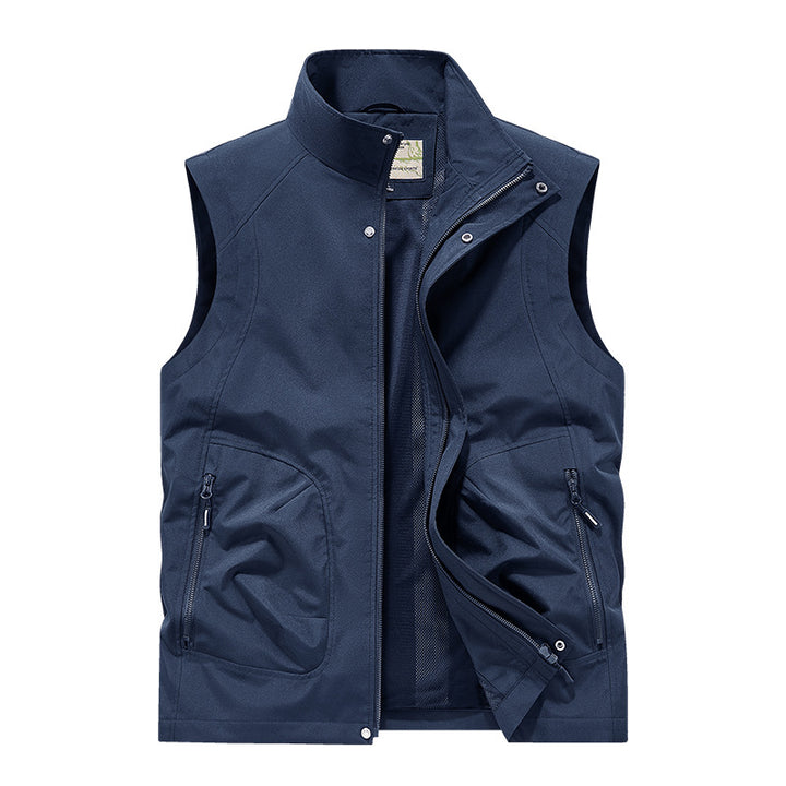 Herren Utility Softshell Weste mit hohem Stehkragen, Reißverschluss & Multifunktions-Taschen Echoarchiv
