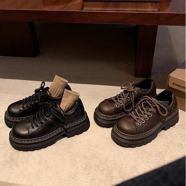 Damen Chunky Schnürschuhe mit rutschfester Profilsohle und stilvollem Design Echoarchiv