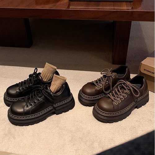Damen Chunky Schnürschuhe mit rutschfester Profilsohle und stilvollem Design Echoarchiv