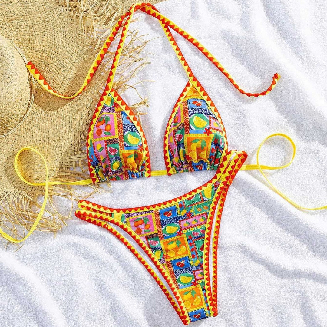 Damen Triangel-Bikini mit buntem Mustermix Echo Archiv