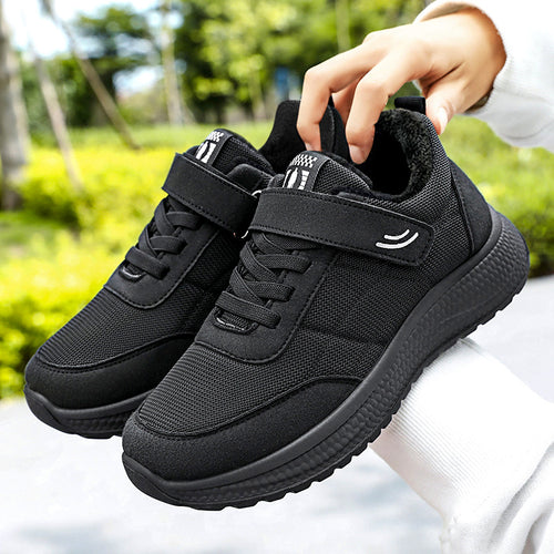 Damen nan leichter Alltag-Walking-Sneaker mit Klettverschluss und elastischer Schnürung, stoßdämpfender EVA-Zwischensohle und gepolstertem Fersenkragen Echo Archiv