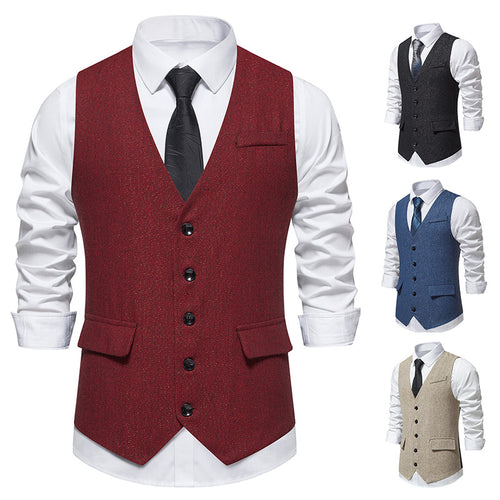 Herren elegante Anzugweste mit feinem modernen Design und praktischen Taschen Echoarchiv