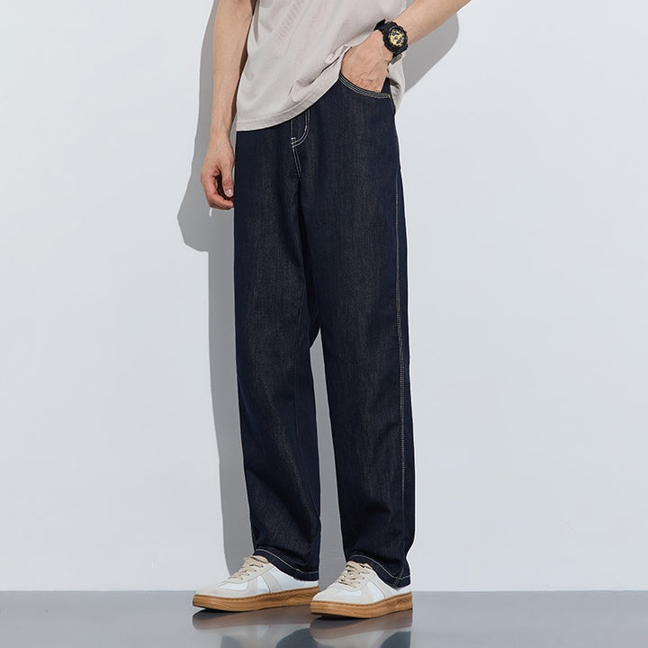 Herren Bequeme und lässige Weit geschnittene Denim-Hose Echo Archiv