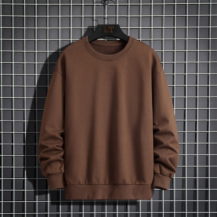 Herren Schlichtes Oversize Rundhals‑Sweatshirt aus schwerer Baumwollmischung mit gerippten Bündchen Echoarchiv