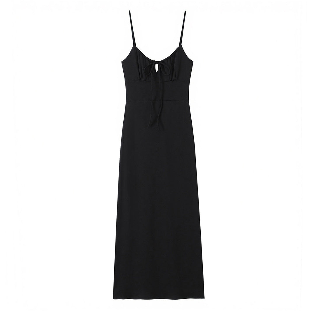 Damen Maxi-Kleid mit tiefem V-Ausschnitt und schmeichelndem Knoten-Design Echo Archiv