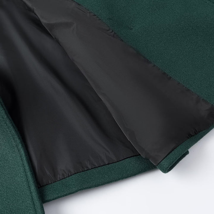Damen Kurz-Peacoat aus Wollmix mit doppelreihiger Knopfleiste und Manschettenriemen Echoarchiv