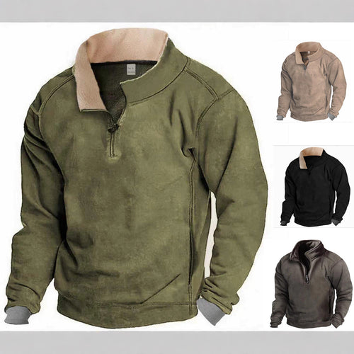 Herren Fleece-Pullover mit Stehkragen und Reißverschluss Echoarchiv