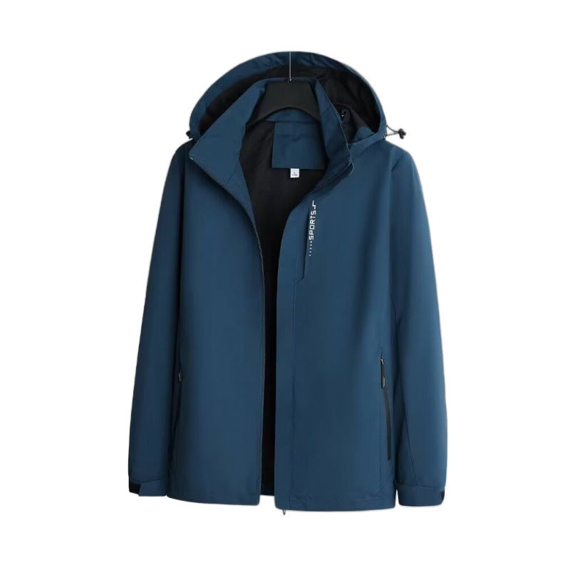 Herren Wind- und Wasserabweisende Softshelljacke mit Kapuze, atmungsaktiver Membran und verdecktem Reißverschluss Echoarchiv