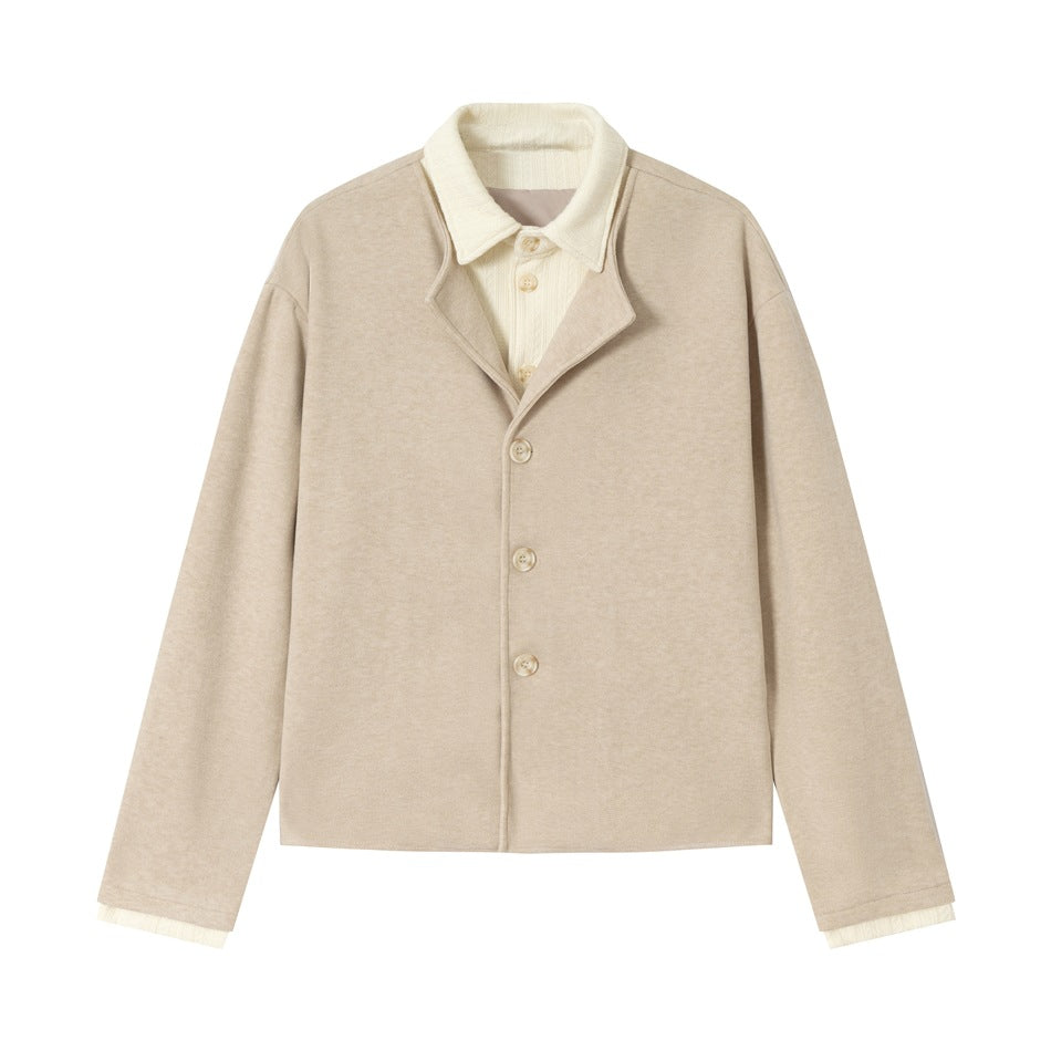 Herren Kurzblouson im Layer‑Look mit Kontrastkragen Echoarchiv