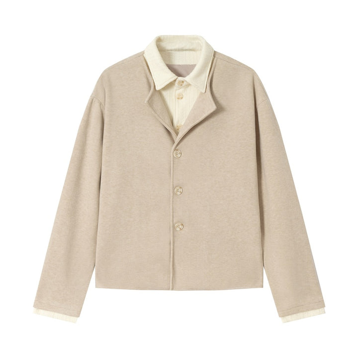 Herren Kurzblouson im Layer‑Look mit Kontrastkragen Echoarchiv