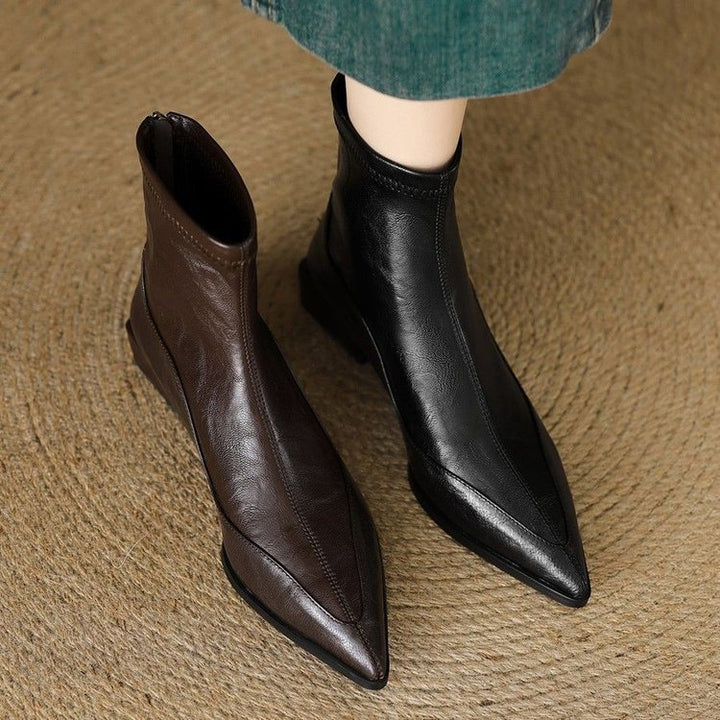 Damen Elegante spitze Stiefeletten mit niedrigem Blockabsatz Echo Archiv